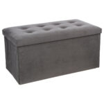 Taburet dublu pliabil Atmosphera Lysandre, MDF si poliester, 76x38x38 cm, gri