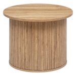 Masa de cafea Atmosphera Createur d'interieur Colva, rotunda 60x45 cm, MDF bej, baza canelata