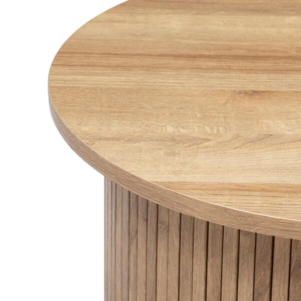 Masa de cafea Atmosphera Createur d'interieur Colva, rotunda 60x45 cm, MDF bej, baza canelata - imagine 2
