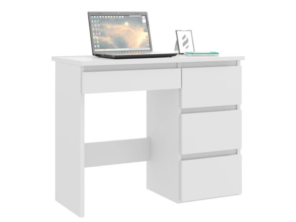 Birou calculator Beta 3 cu 4 sertare, 94x43x75 cm, finisaj alb - imagine 3