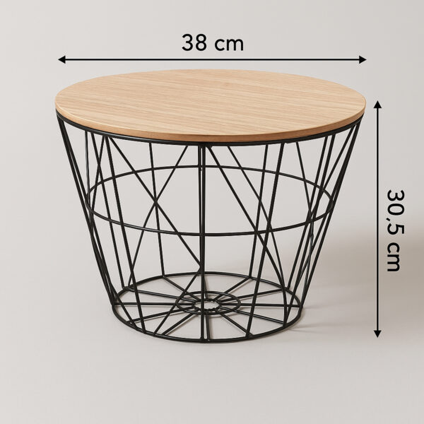 Masuta cafea rotunda Atmosphera Kumi, 38x30 cm, negru - imagine 2