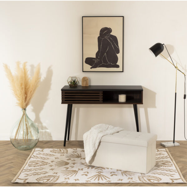 Taburet dublu pliabil Atmosphera Lysandre, MDF si poliester, 76x38x38 cm, bej - imagine 2