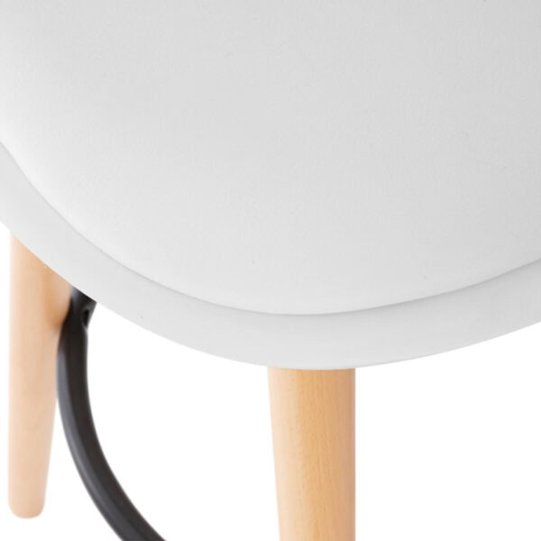 Scaun bar Atmosphera Maxon, 40x43x92 cm, picioare din fag, stil scandinav, alb - imagine 2