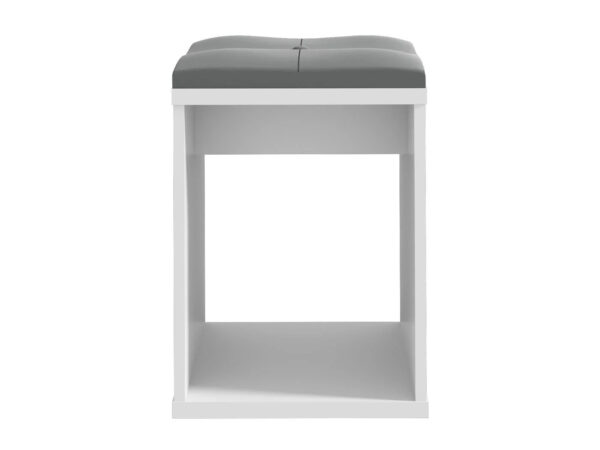 Taburet pentru toaleta cu sezut confortabil, 30x30x42 cm, alb - imagine 2