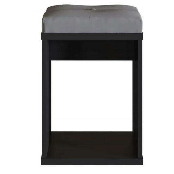 Taburet pentru masuta de toaleta cu sezut confortabil, 30x30x42 cm, negru - imagine 2