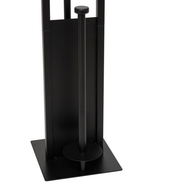 Suport hartie igienica 5Five Glass cu rezerva si perie, otel, 28x18x62 cm, negru - imagine 3