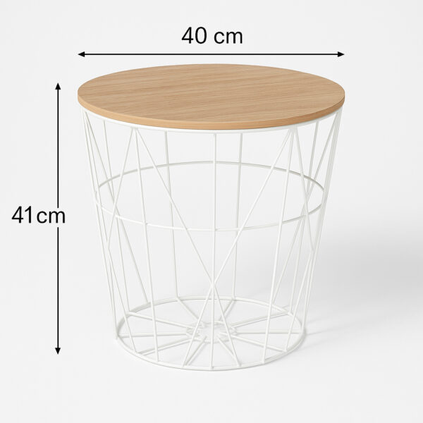 Masuta cafea rotunda Atmosphera Kumi, 40x41 cm, alb - imagine 3