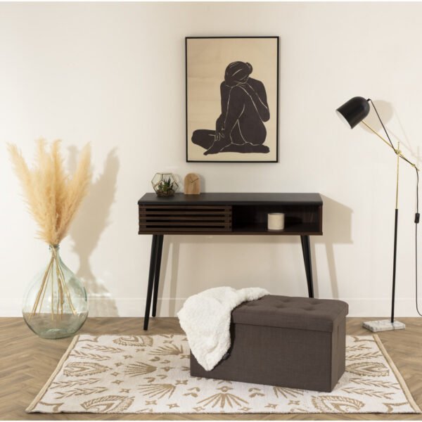 Taburet dublu pliabil Atmosphera Lysandre, MDF si poliester, 76x38x38 cm, gri - imagine 3