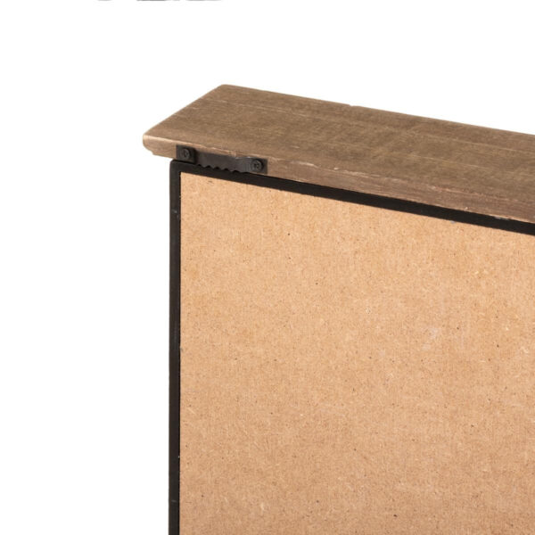 Cutie chei Atmosphera Nikolai cu 9 carlige, MDF si decor vintage seif, 27x38 cm, negru - imagine 3