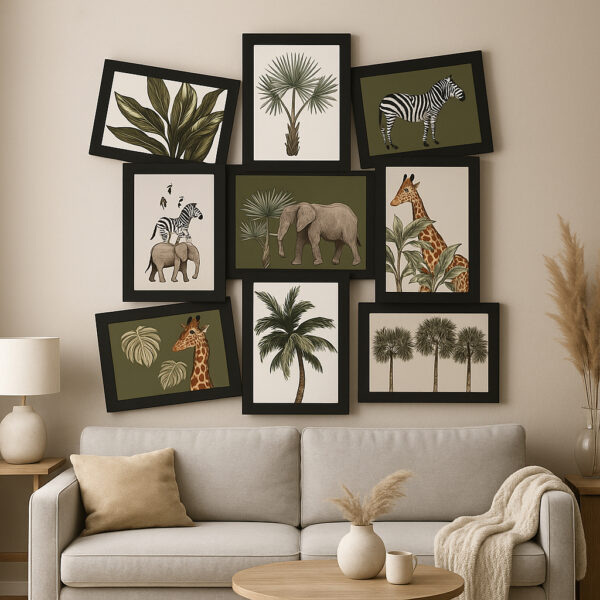 Rama colaj 9 fotografii 5Five Cali din plastic, 46x1,9x49 cm, negru - imagine 3