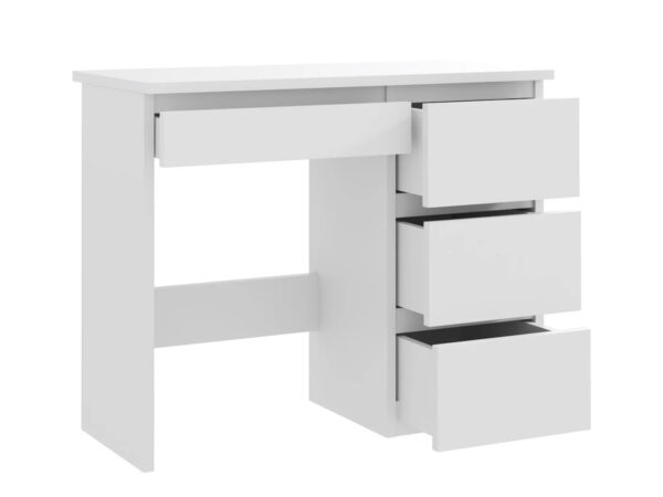 Birou calculator Beta 3 cu 4 sertare, 94x43x75 cm, finisaj alb - imagine 4
