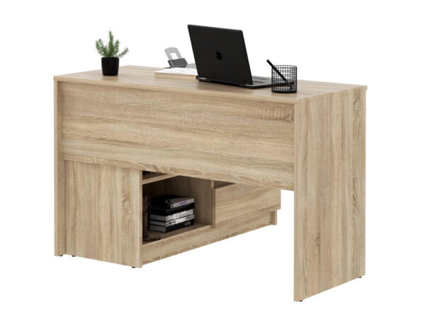 Birou colt Delta 120x50x75 cm cu comoda 100x42x72 cm, 2 sertare, montaj stanga/dreapta, sonoma - imagine 4