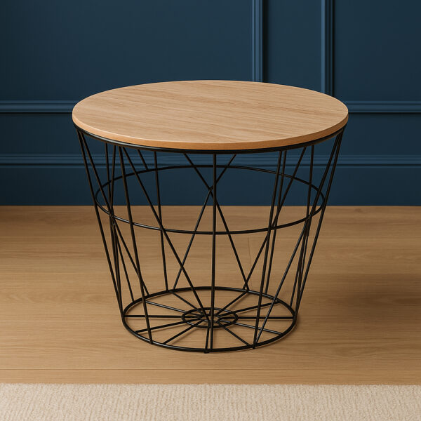 Masuta cafea rotunda Atmosphera Kumi, 38x30 cm, negru - imagine 4