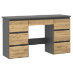 Birou cu 7 sertare Beta 4 120x43x75 cm, design minimalist, antracit-craft