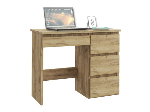 Birou calculator Beta 3 cu 4 sertare, 94x43x75 cm, finisaj craft - imagine 5