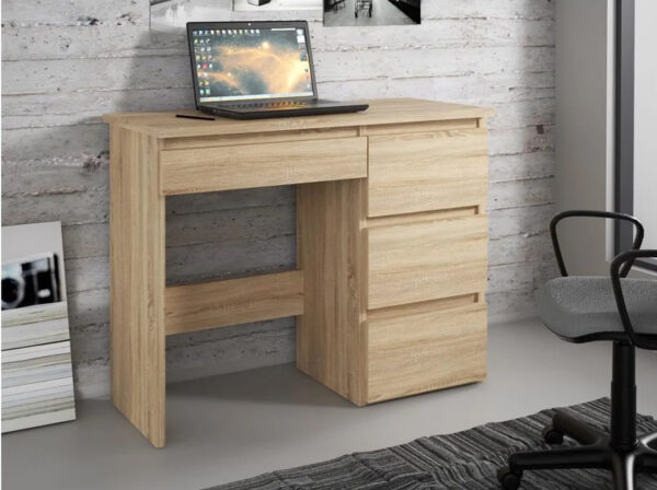 Birou calculator Beta 3 cu 4 sertare, 94x43x75 cm, finisaj sonoma - imagine 5