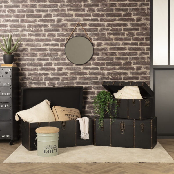 Oglinda rotunda Atmosphera Eden cu sfoara, cadru metalic, 55x82 cm, negru - imagine 5