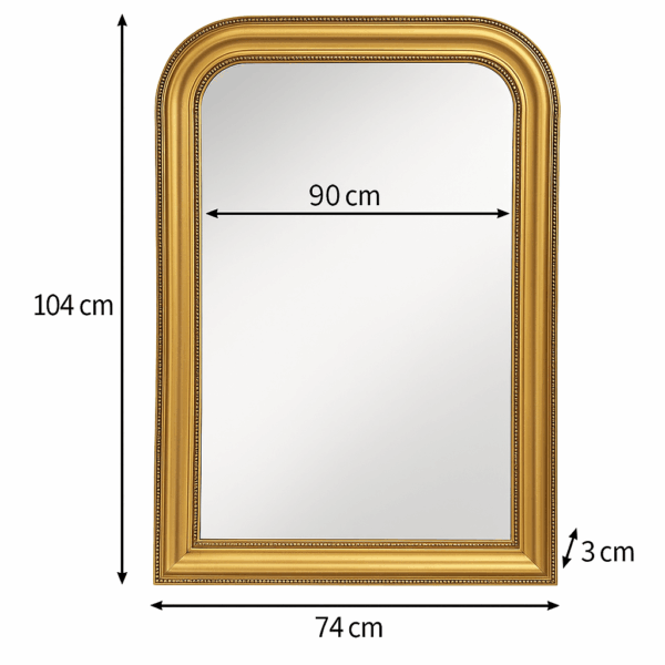 Oglinda decorativa verticala Atmosphera Adele cu rama din lemn bej, 74x104 cm - imagine 6