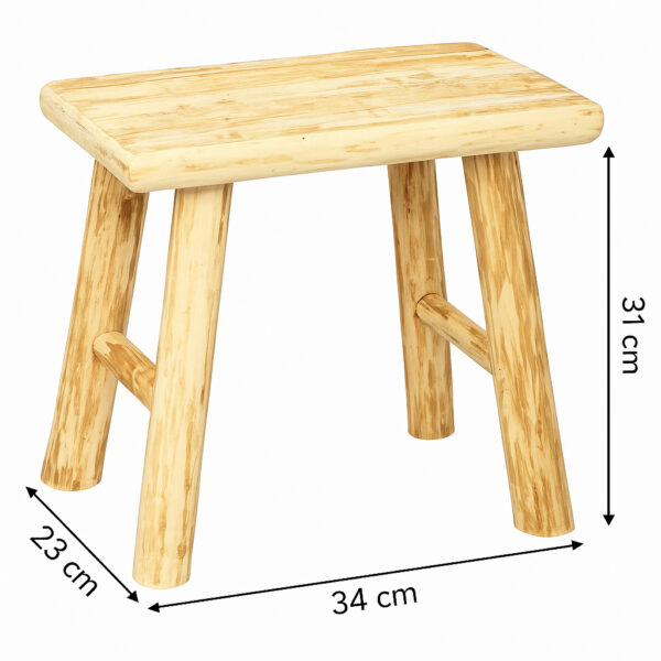 Taburet Atmosphera Woody din lemn natur, 31 cm, bej - imagine 5