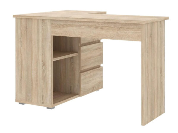 Birou colt Norge cu 3 sertare si 2 rafturi, 124x89x75 cm, stejar - imagine 6