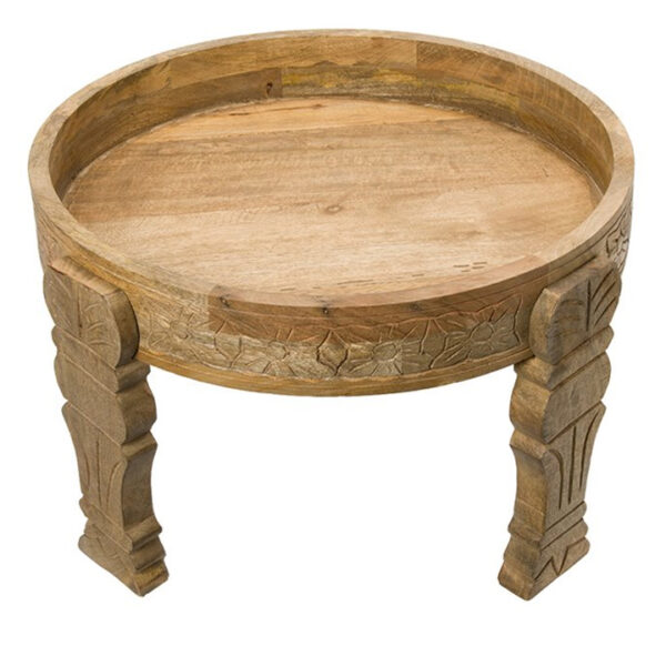 Masuta cafea rotunda Atmosphera Gypsy din lemn masiv de manguier, 51x34 cm, maro - imagine 4