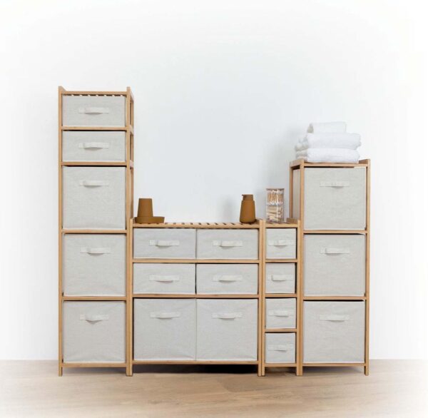 Dulap 5Five Tidy Box cu 5 rafturi, bambus, 35x33x144 cm, natur - imagine 3