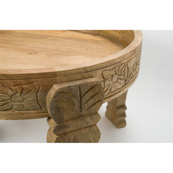 Masuta cafea rotunda Atmosphera Gypsy din lemn masiv de manguier, 51x34 cm, maro - imagine 5