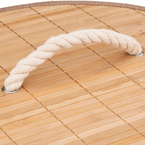 Cos rufe rotund 5Five Bambou cu capac, bambus, 48 litri, 35x50 cm, natur - imagine 4