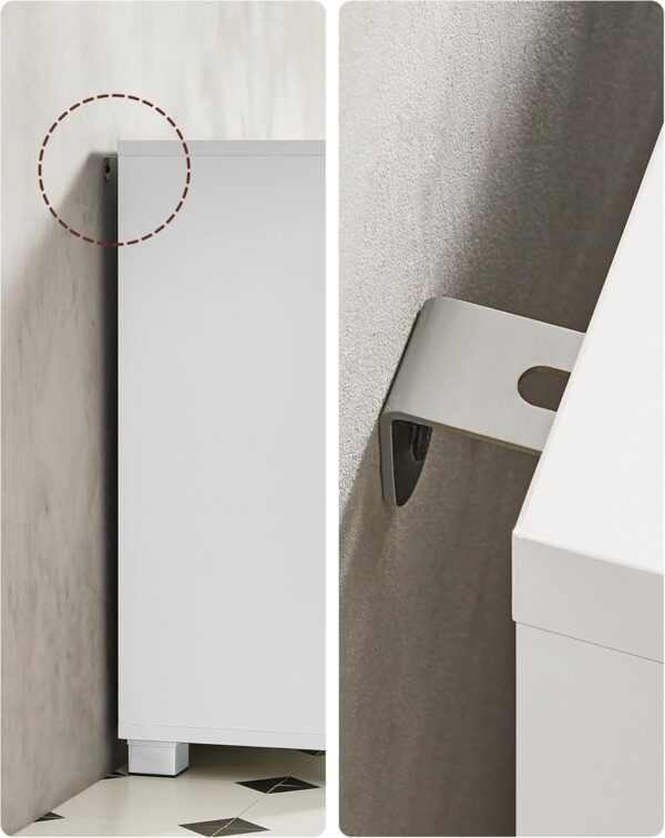 VASAGLE Dulap lavoar baie cu 3 sertare si 2 compartimente, MDF, 30x70x64 cm, alb - imagine 4