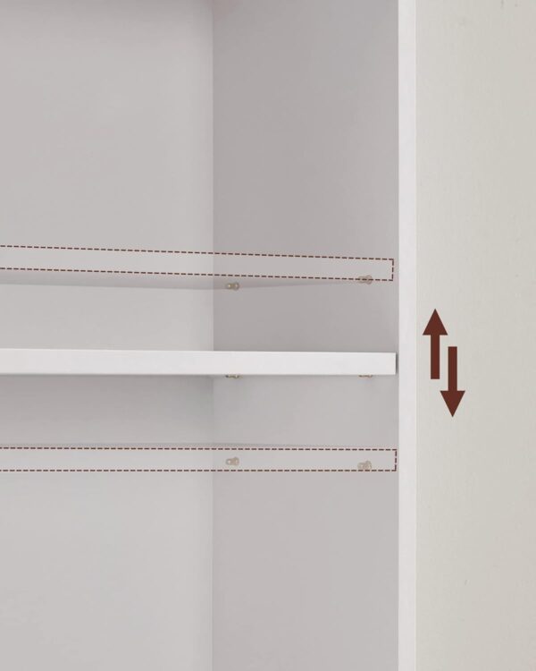 VASAGLE Biblioteca 6 rafturi, in stil scandinav, rafturi ajustabile, PAL, 60x24x179 cm, alb - imagine 2