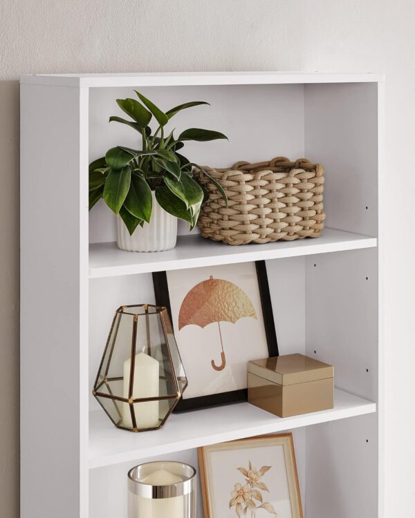 VASAGLE Biblioteca 6 rafturi, in stil scandinav, rafturi ajustabile, PAL, 60x24x179 cm, alb - imagine 10