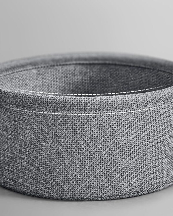 VASAGLE Masuta de cafea rotunda cu cos de stofa, stil modern, 45x75cm, negru cu gri - imagine 3