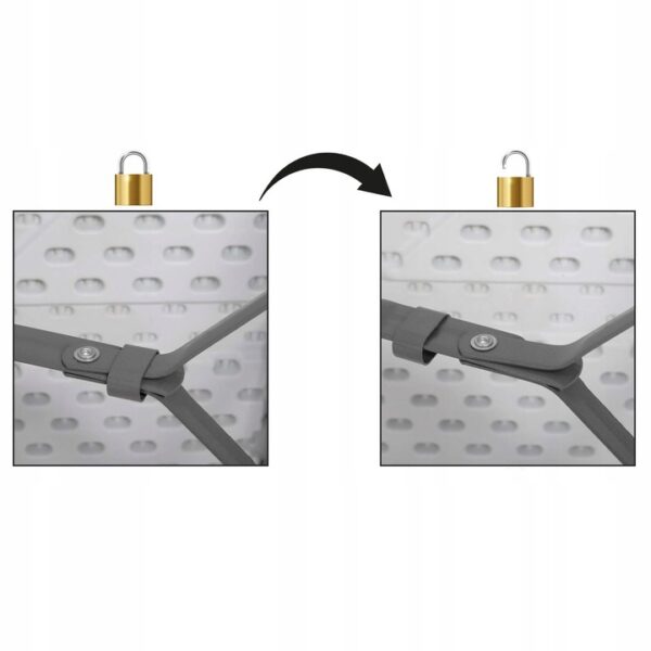 Banca pliabila, cu maner, HDPE si cadru metalic, 180x30x43 cm, alb/gri - imagine 7