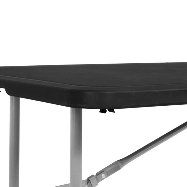 Set masa pliabila cu 2 banci, 180 cm, negru, HDPE si cadru metalic anticoroziv - imagine 13