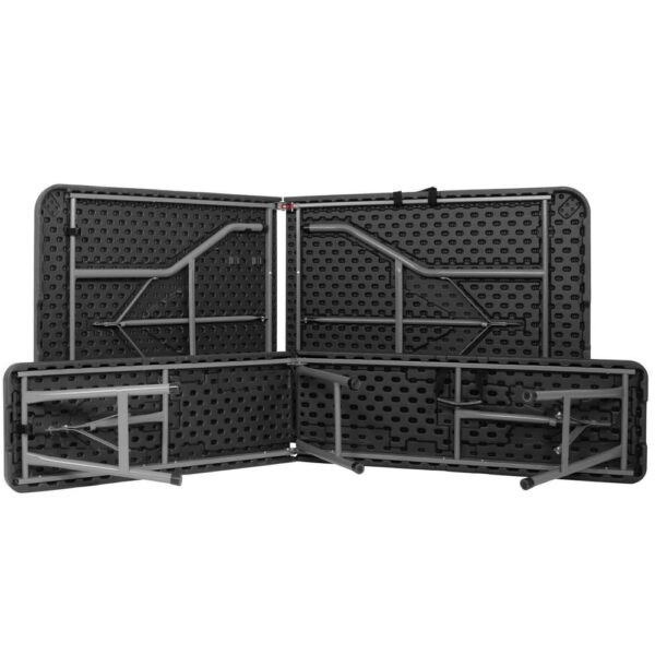 Set masa pliabila cu 2 banci, 180 cm, negru, HDPE si cadru metalic anticoroziv - imagine 17
