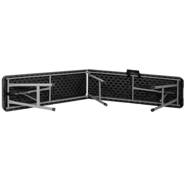 Set masa pliabila cu 2 banci, 180 cm, negru, HDPE si cadru metalic anticoroziv - imagine 18