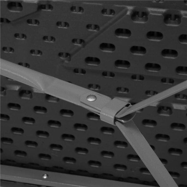Set masa pliabila cu 2 banci, 180 cm, negru, HDPE si cadru metalic anticoroziv - imagine 9