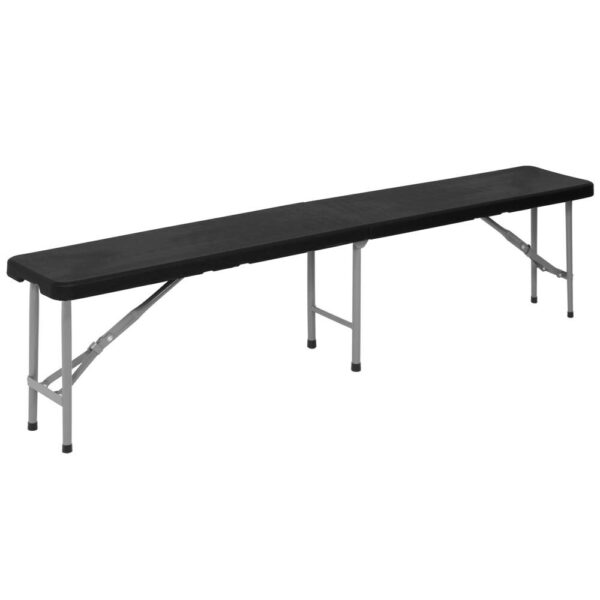 Set masa pliabila cu 2 banci, 180 cm, negru, HDPE si cadru metalic anticoroziv - imagine 11