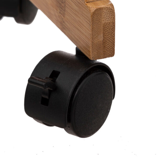 Etajera cu roti Atmosphera Natureo cu 3 niveluri, bambus si MDF, 41x20x81 cm, negru - imagine 5