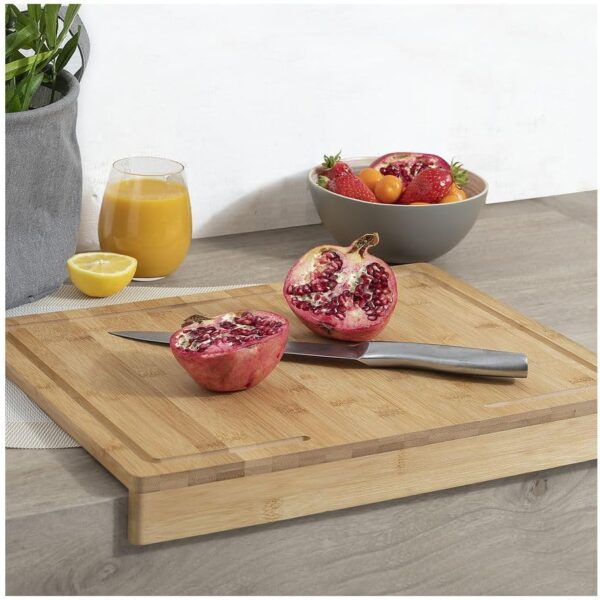 Tocator pentru colt blat 5Five din bambus cu sant colector, 35x24 cm, natur - imagine 2