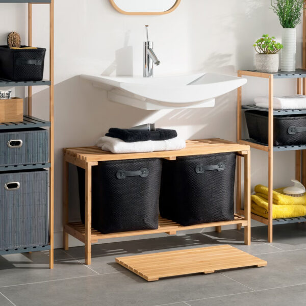 Gratar baie 5Five Bamboo din bambus natural, 53x36 cm, bej - imagine 2