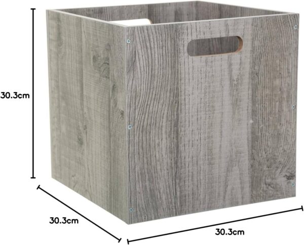 Cutie depozitare 5Five din lemn MDF, pentru raft, 30x30x30 cm, gri - imagine 2