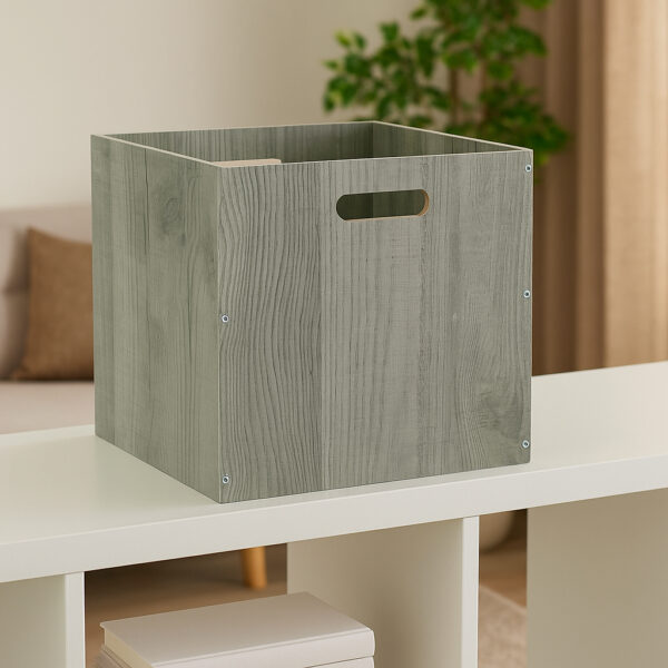 Cutie depozitare 5Five din lemn MDF, pentru raft, 30x30x30 cm, gri - imagine 4