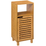 Dulap baza 5Five Sicela cu rafturi, bambus si MDF, 33x28x80 cm, natur