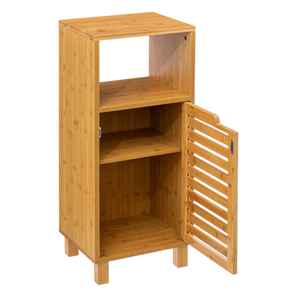 Dulap baza 5Five Sicela cu rafturi, bambus si MDF, 33x28x80 cm, natur - imagine 2