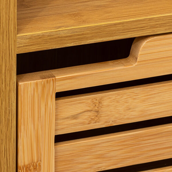 Dulap baza 5Five Sicela cu rafturi, bambus si MDF, 33x28x80 cm, natur - imagine 3