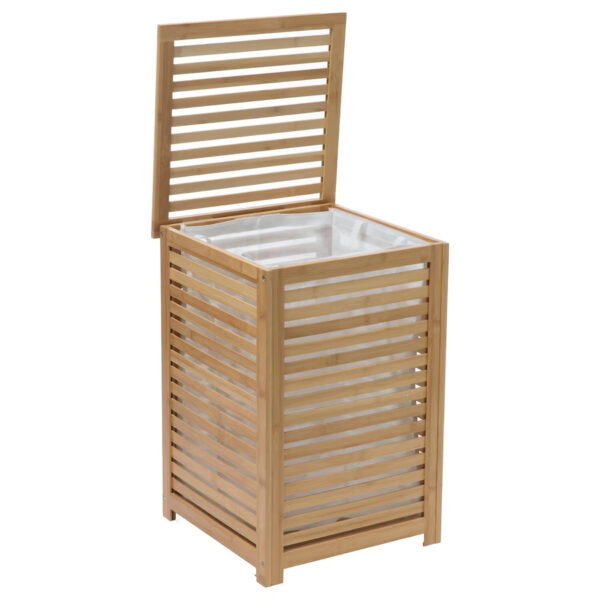 Cos rufe 5Five Sicela din lemn MDF, capacitate 65 litri, 40x40x58 cm, natur - imagine 3