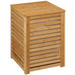 Cos rufe 5Five Sicela din lemn MDF, capacitate 65 litri, 40x40x58 cm, natur