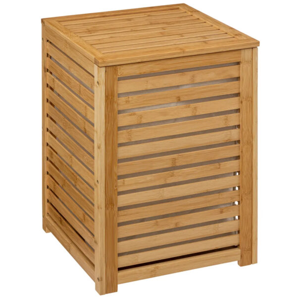 Cos rufe 5Five Sicela din lemn MDF, capacitate 65 litri, 40x40x58 cm, natur