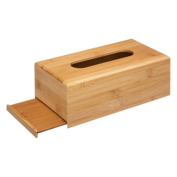 Cutie servetele 5Five cu capac detasabil, bambus, 25x13x8 cm, natur - imagine 3